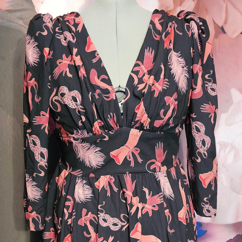 NWT - Tie me Up Fetish Print Luna Swing Dress